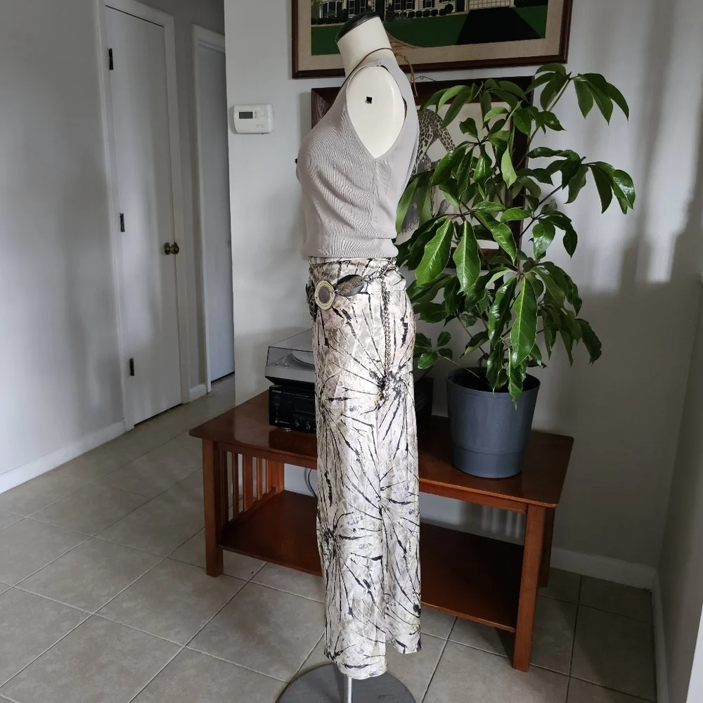 Free People Normani Bias tie dye 90's boho midi maxi satin skirt Size 10 - Picture 4 of 12